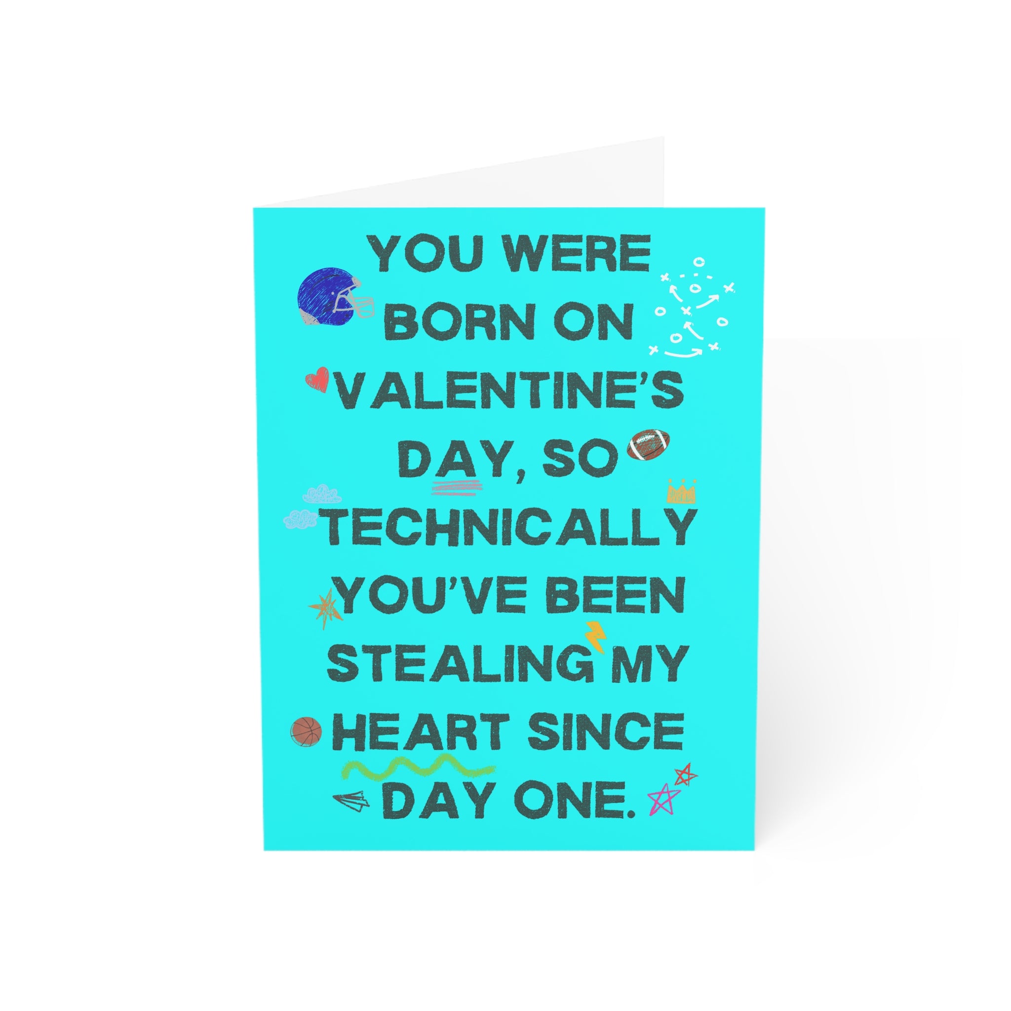 Born on Valentine's Day Birthday Card